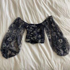 FREE PEOPLE Puff Sleeve Crop Top